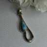 925 Sterling Silver Larimar Pendant Length 1.90 Inch
