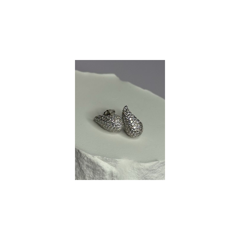 925 Sterling Silver Beautiful CZ Earrings Length 0.55