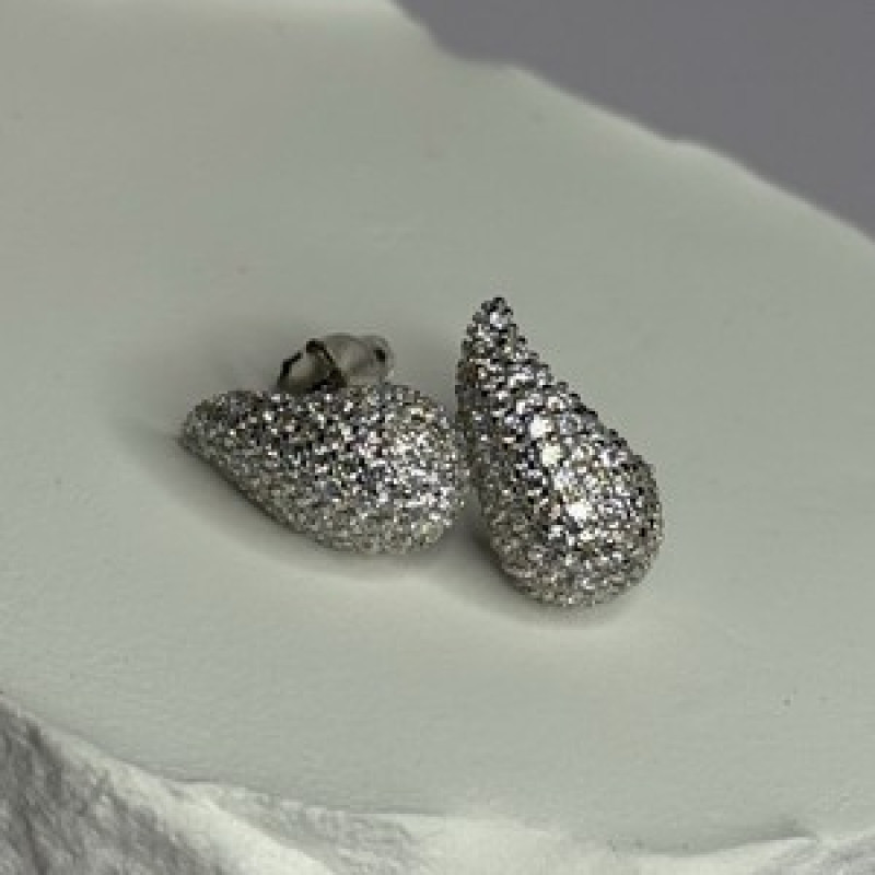 925 Sterling Silver Beautiful CZ Earrings Length 0.55