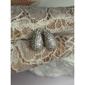 925 Sterling Silver Beautiful CZ Earrings Length 0.55