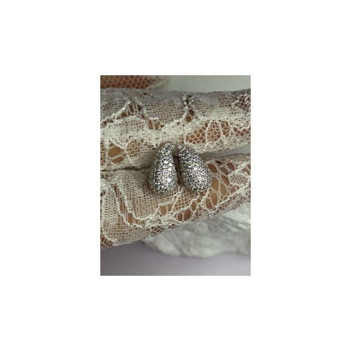 925 Sterling Silver Beautiful CZ Earrings Length 0.55