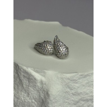 925 Sterling Silver Beautiful CZ Earrings Length 0.55
