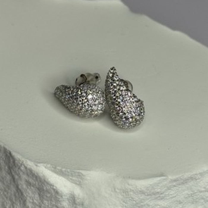 925 Sterling Silver Beautiful CZ Earrings Length 0.55