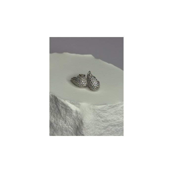 925 Sterling Silver Beautiful CZ Earrings Length 0.55