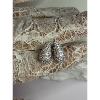 925 Sterling Silver Beautiful CZ Earrings Length 0.55