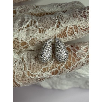 925 Sterling Silver Beautiful CZ Earrings Length 0.55