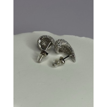 925 Sterling Silver Beautiful CZ Earrings Length 0.55
