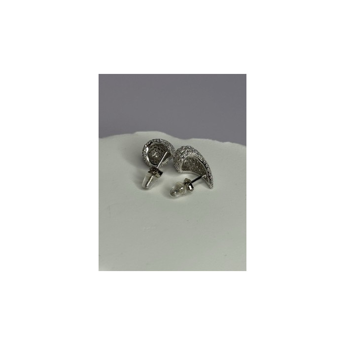 925 Sterling Silver Beautiful CZ Earrings Length 0.55