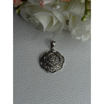 Lovely Flower 925 Sterling Silver Beryl Pendant Length 1 Inch