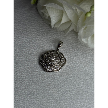 Lovely Flower 925 Sterling Silver Beryl Pendant Length 1 Inch