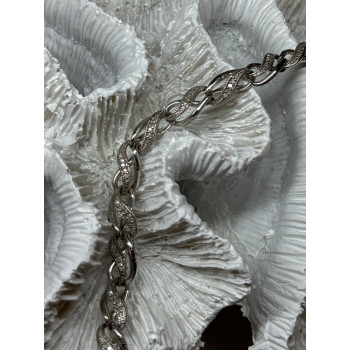 925 Sterling Silver Bracelet Diamonds Length 7.5