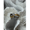 925 STERLING SILVER GOLD PLATED PART WHITE BERYL RING SIZE 6.5