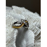 925 STERLING SILVER GOLD PLATED PART WHITE BERYL RING SIZE 6.5