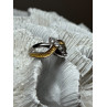 925 STERLING SILVER GOLD PLATED PART WHITE BERYL RING SIZE 6.5