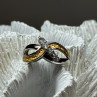 925 Sterling Silver Gold Plated Part White Beryl Ring Size 6.5