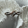 925 Sterling Silver Gold Plated Part White Sapphire Ring Size 6
