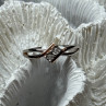 925 Sterling Silver Gold Plated Part White Sapphire Ring Size 6