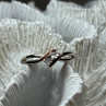 925 Sterling Silver Gold Plated Part White Sapphire Ring Size 6