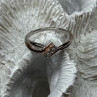925 Sterling Silver Gold Plated Part White Sapphire Ring Size 6