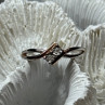 925 Sterling Silver Gold Plated Part White Sapphire Ring Size 6