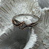 925 Sterling Silver Gold Plated Part White Sapphire Ring Size 6