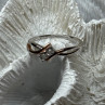 925 Sterling Silver Gold Plated Part White Sapphire Ring Size 6