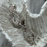Interwoven 925 Sterling Silver White Topaz Earrings Length 0.6 in