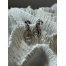 INTERWOVEN 925 STERLING SILVER WHITE TOPAZ EARRINGS LENGTH 0.6 in