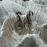 Interwoven 925 Sterling Silver White Topaz Earrings Length 0.6 in