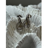 INTERWOVEN 925 STERLING SILVER WHITE TOPAZ EARRINGS LENGTH 0.6 in