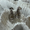 Interwoven 925 Sterling Silver White Topaz Earrings Length 0.6 in
