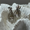 Interwoven 925 Sterling Silver White Topaz Earrings Length 0.6 in