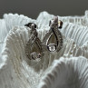 Interwoven 925 Sterling Silver White Topaz Earrings Length 0.6 in