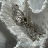 Interwoven 925 Sterling Silver White Topaz Earrings Length 0.6 in