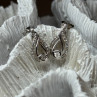 Interwoven 925 Sterling Silver White Topaz Earrings Length 0.6 in
