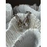 INTERWOVEN 925 STERLING SILVER WHITE TOPAZ EARRINGS LENGTH 0.6 in