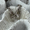 Interwoven 925 Sterling Silver White Topaz Earrings Length 0.6 in