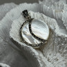 925 Sterling Silver Abalone Pendant Length 1.4 In