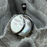 925 Sterling Silver Abalone Pendant Length 1.4 In
