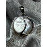 925 Sterling Silver Abalone Pendant Length 1.4 In