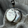 925 Sterling Silver Abalone Pendant Length 1.4 In