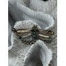 925 STERLING SILVER DRAGONFLY BROOCH TURQUOISE & GARNET LENGTH 1.7 in