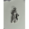 925 Sterling Silver Cat CZ Pendant Length 1.3 Inch