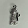 925 Sterling Silver Cat CZ Pendant Length 1.3 Inch