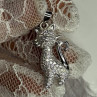 925 Sterling Silver Cat CZ Pendant Length 1.3 Inch