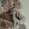 925 Sterling Silver Cat CZ Pendant Length 1.3 Inch