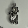 925 Sterling Silver Cat CZ Pendant Length 1.3 Inch