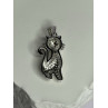 925 Sterling Silver Cat CZ Pendant Length 1.3 Inch