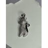 925 Sterling Silver Cat CZ Pendant Length 1.3 Inch
