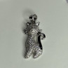925 Sterling Silver Cat CZ Pendant Length 1.3 Inch
